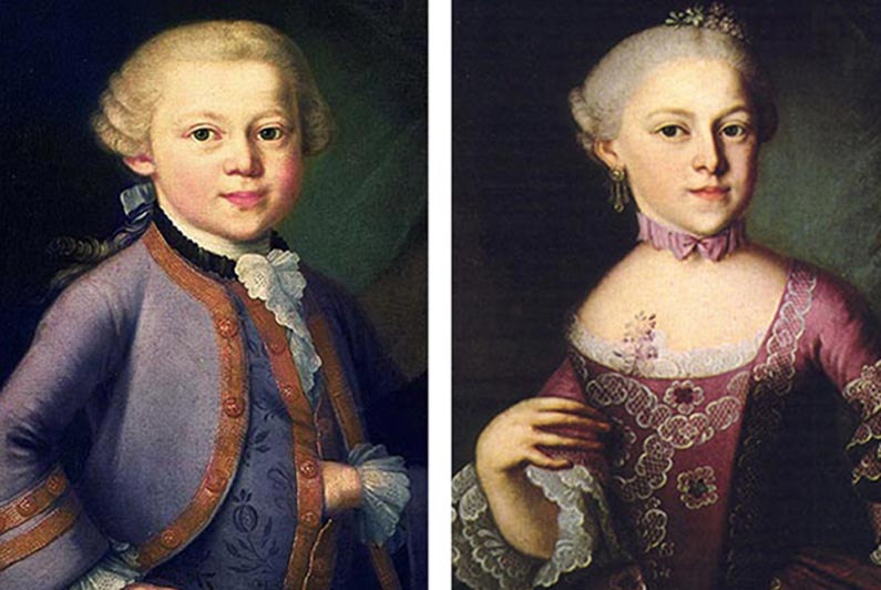 Вольфганг Амадей Моцарт с сестрой